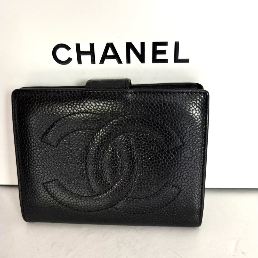Authentic Chanel bifold black wallet